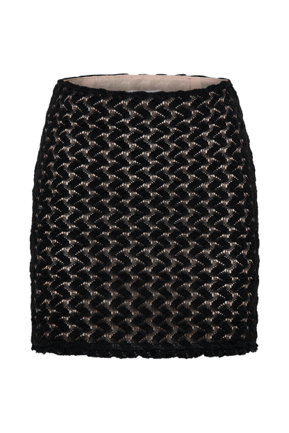 Morgan Mesh And Lace Mini Skirt - Black-My Chic Way.All Rights Reserved