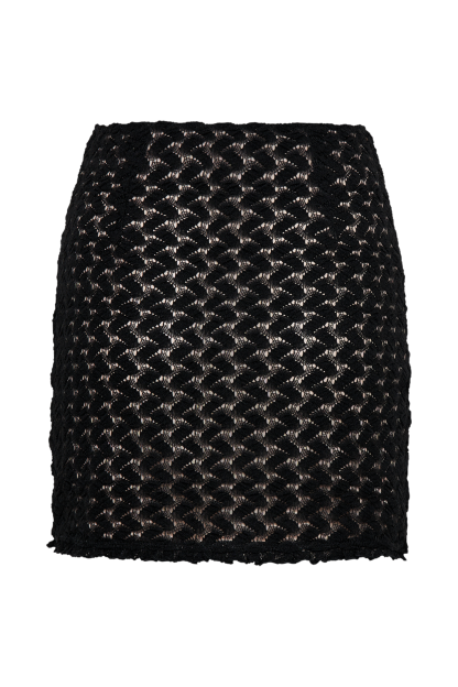 Morgan Mesh And Lace Mini Skirt - Black-My Chic Way.All Rights Reserved