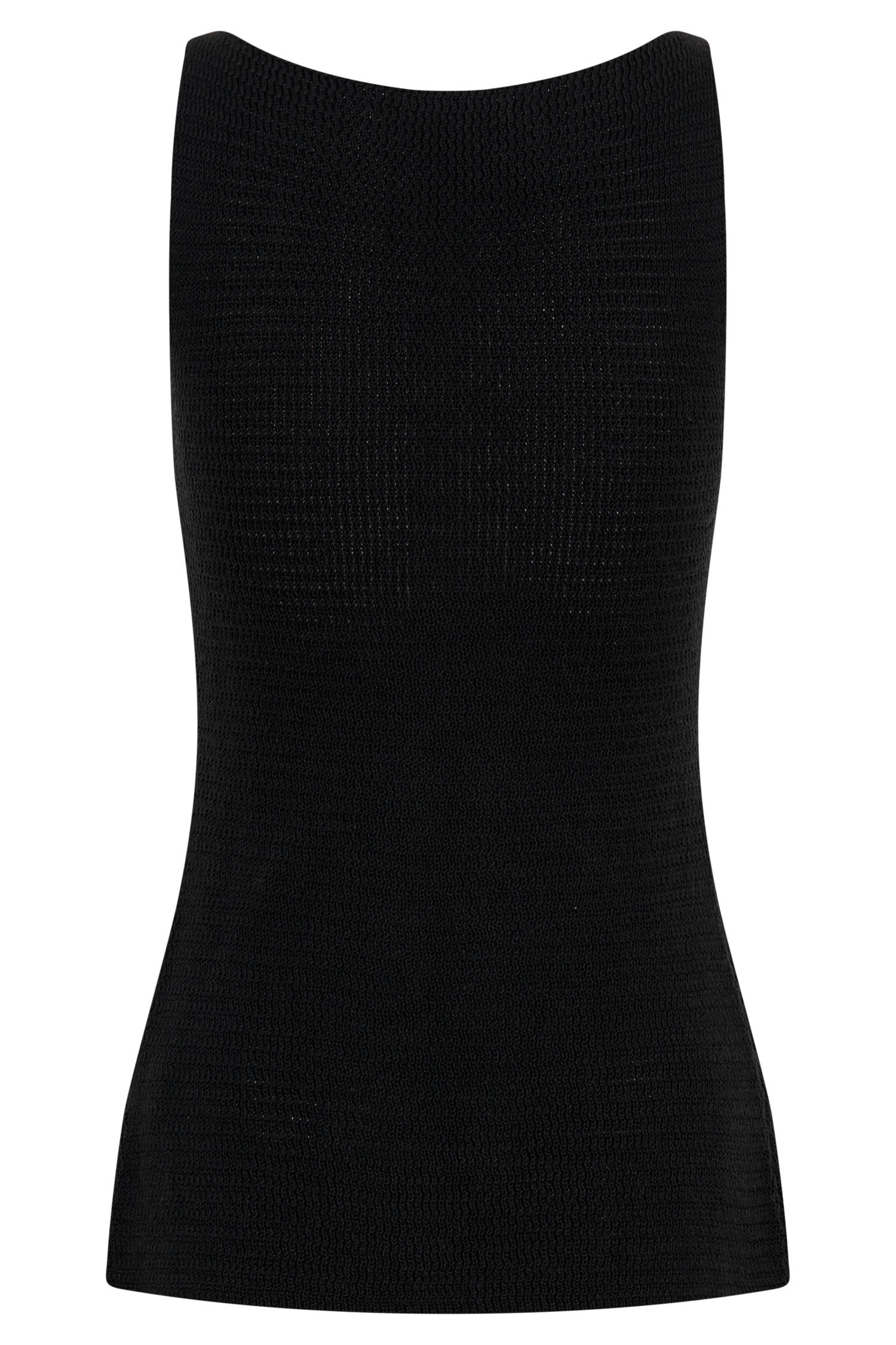 Ridley Knit Tank Top With Split - Black-My Chic Way.All Rights Reserved