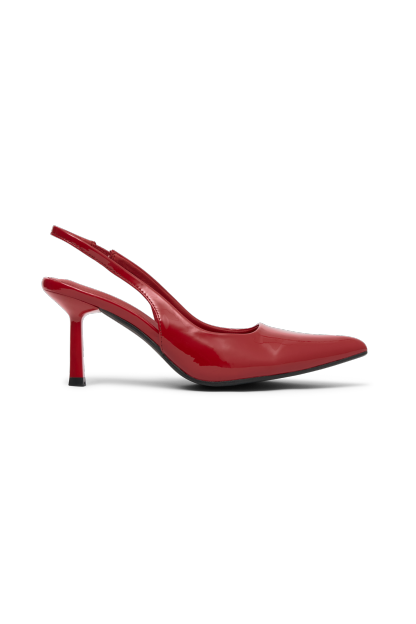 Dasha Patent Sling Back Heels - Red-My Chic Way.All Rights Reserved