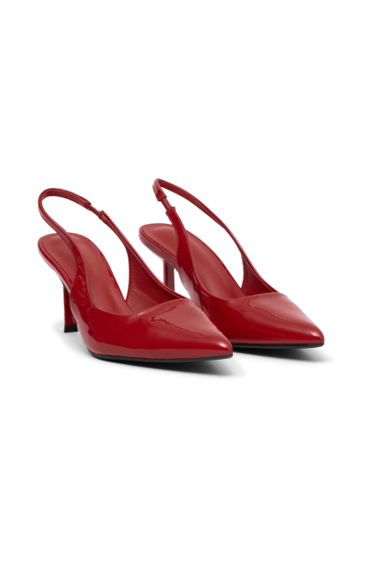 Dasha Patent Sling Back Heels - Red-My Chic Way.All Rights Reserved
