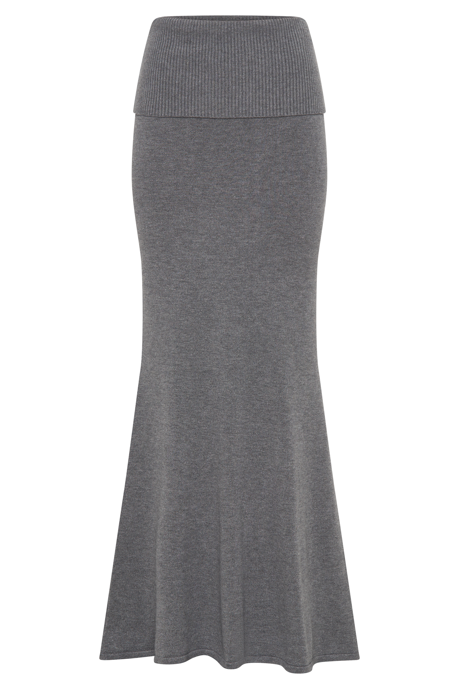 Karlie Knit Maxi Skirt With Ribbed Waist - Charcoal Marle-My Chic Way.All Rights Reserved