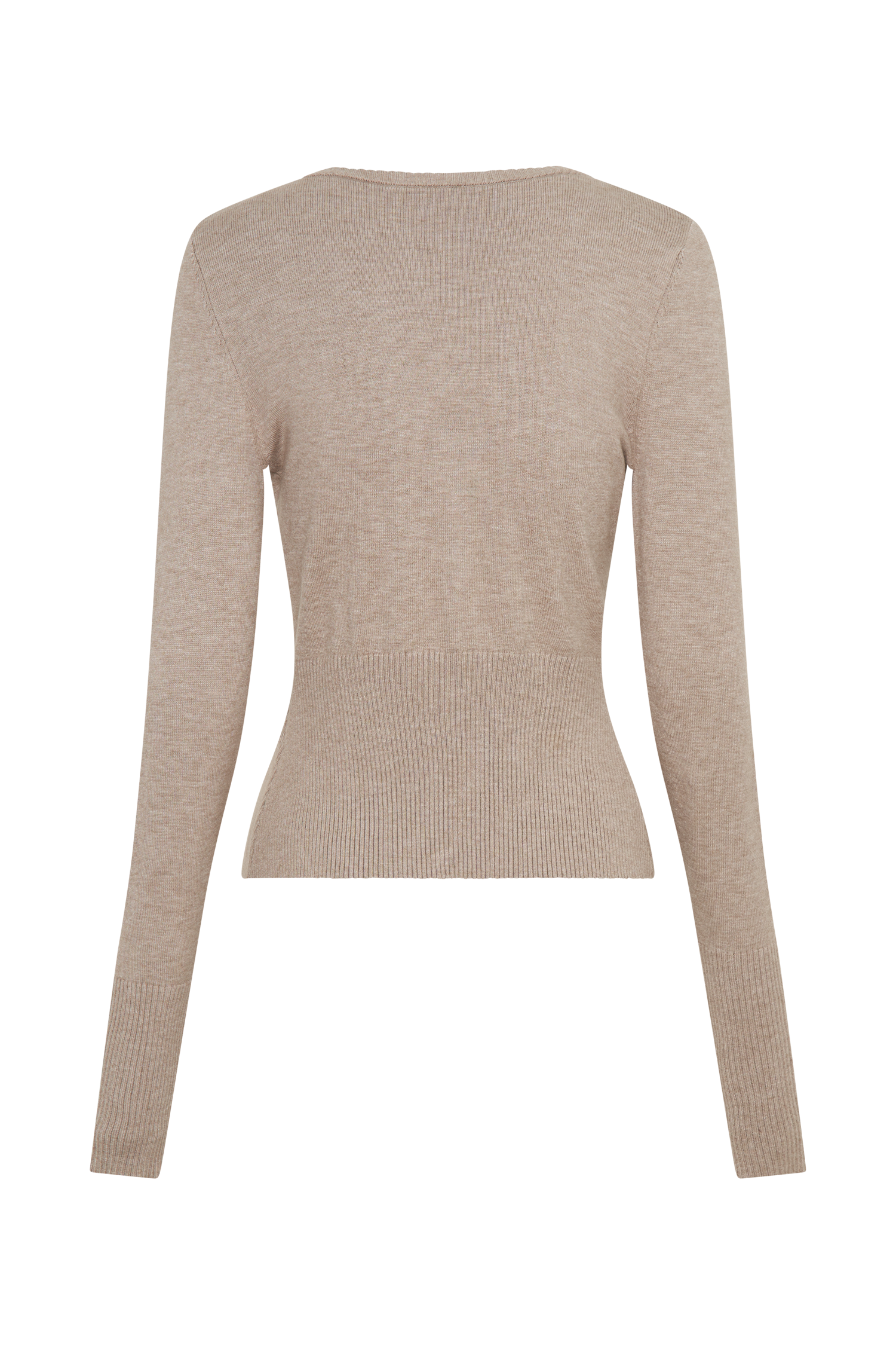 Reese Fitted Knit Cardigan - Taupe Marle-My Chic Way.All Rights Reserved