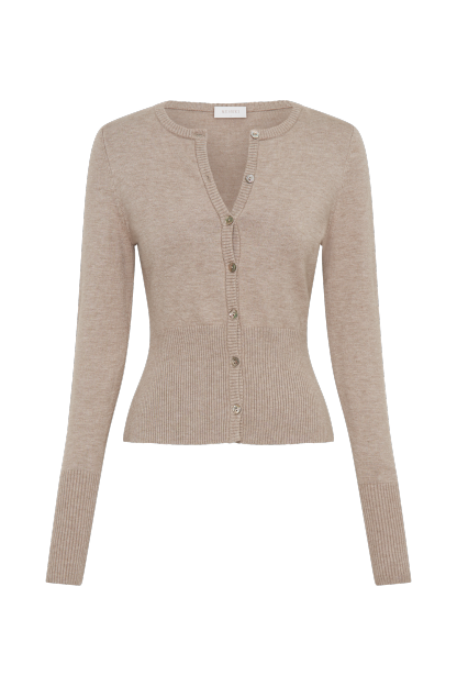 Reese Fitted Knit Cardigan - Taupe Marle-My Chic Way.All Rights Reserved