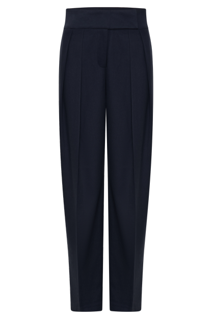 Penelope Pleated High Waisted Pants - Dark Navy-My Chic Way.All Rights Reserved