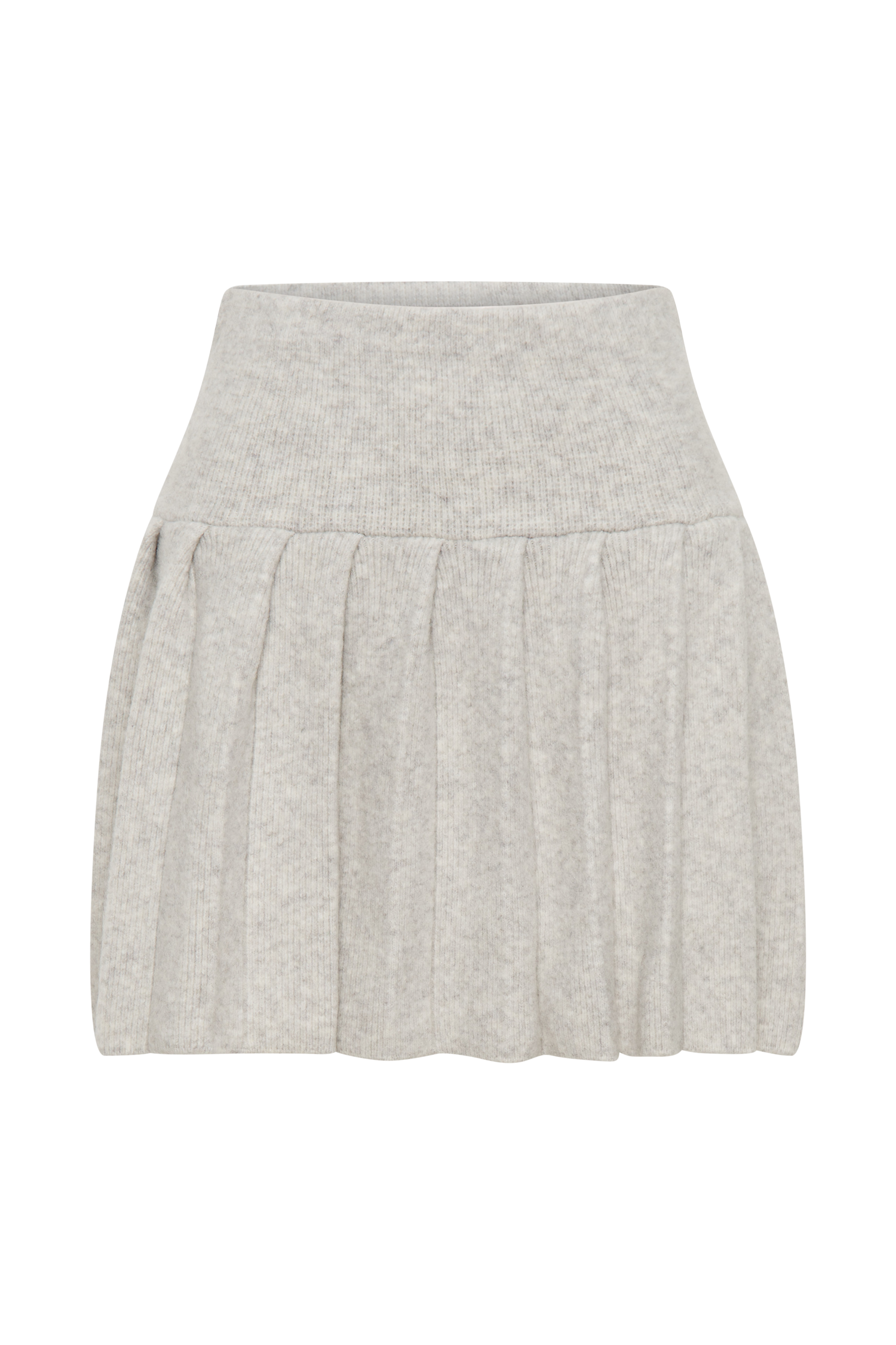 Dionne Pleated Knit Mini Skirt - Heather Grey Marle-My Chic Way.All Rights Reserved