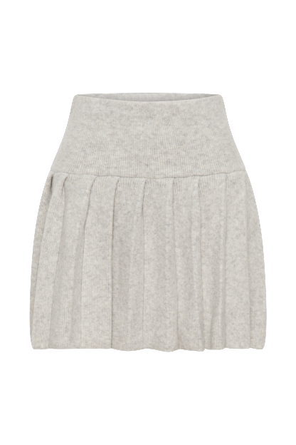 Dionne Pleated Knit Mini Skirt - Heather Grey Marle-My Chic Way.All Rights Reserved