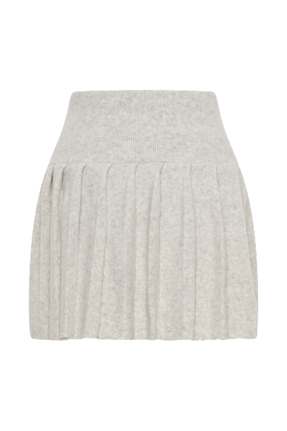 Dionne Pleated Knit Mini Skirt - Heather Grey Marle-My Chic Way.All Rights Reserved