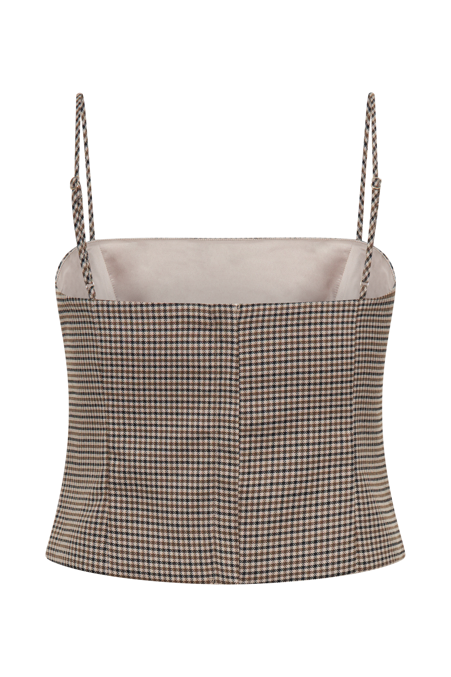 Aberley Crop Top - Tan Check-My Chic Way.All Rights Reserved