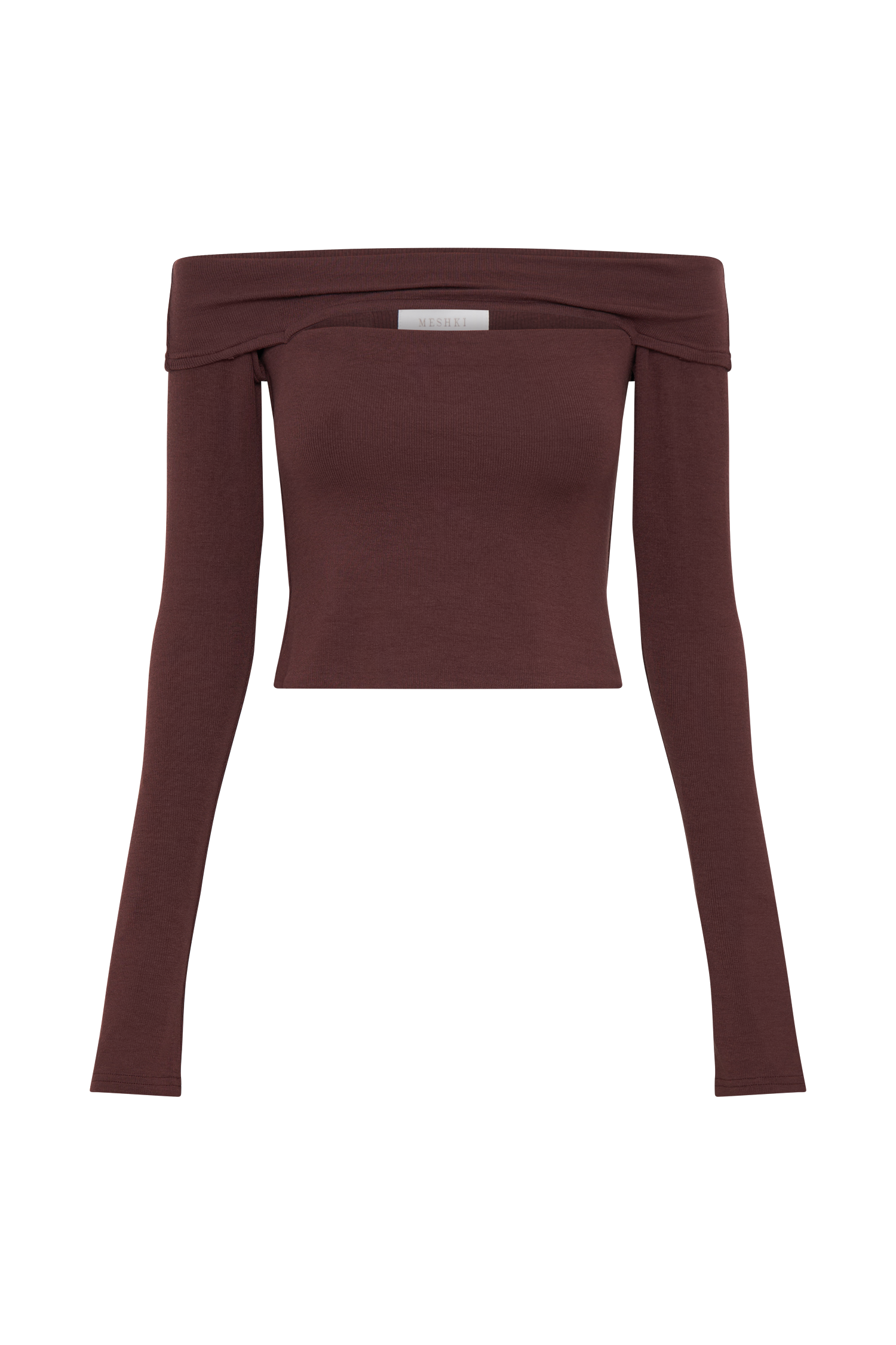 Briah Cut Out Modal Long Sleeve Top - Mahogany-My Chic Way.All Rights Reserved