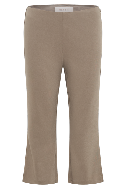 Layla Flared Crepe Capri Pants - Mushroom-My Chic Way.All Rights Reserved