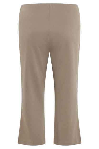 Layla Flared Crepe Capri Pants - Mushroom-My Chic Way.All Rights Reserved