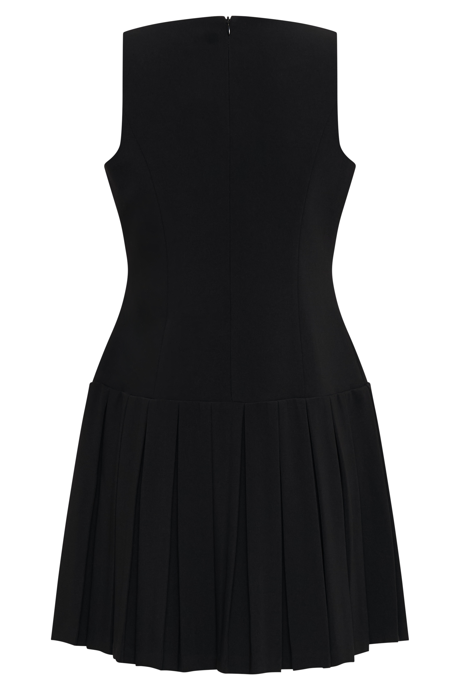 Mackenzie Sleeveless Pleated Mini Dress - Black-My Chic Way.All Rights Reserved