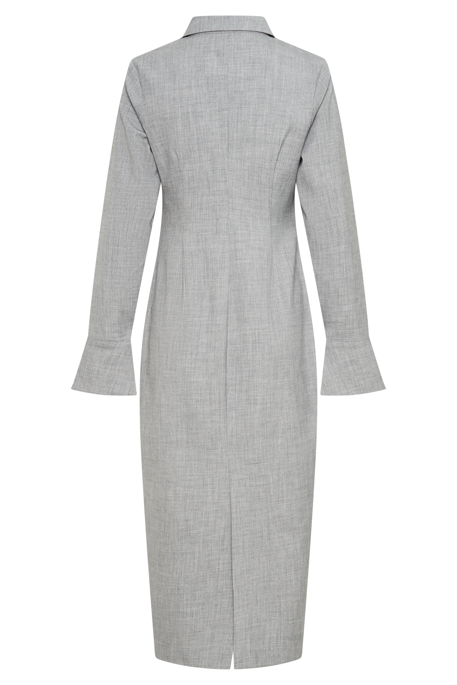 Dorian Fitted Shirt Midi Dress - Charcoal Marle-My Chic Way.All Rights Reserved