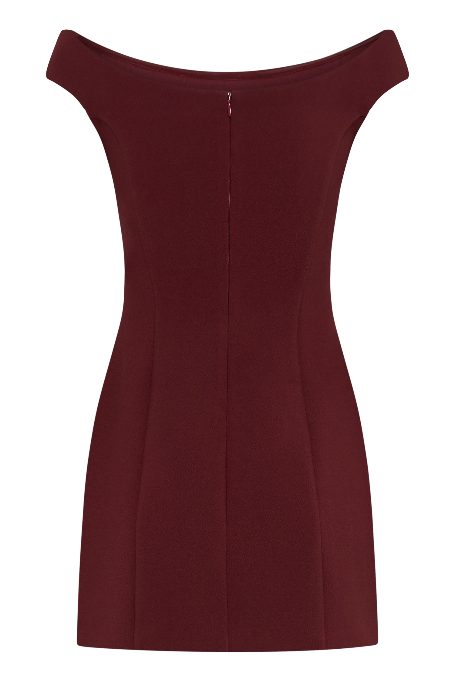 Cassidy Crepe Off Shoulder Mini Dress - Merlot-My Chic Way.All Rights Reserved