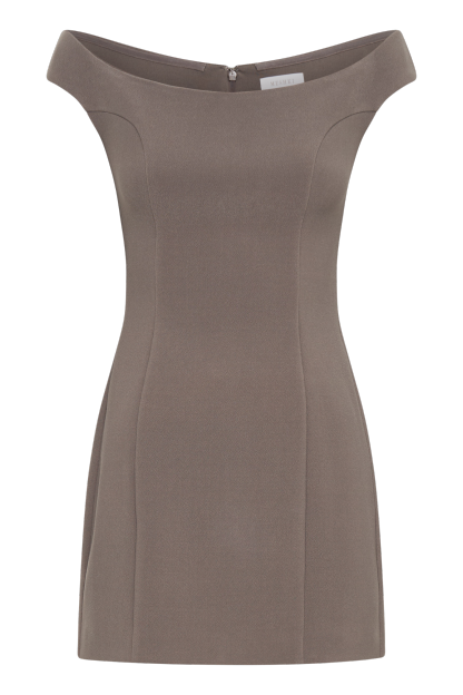 Cassidy Crepe Off Shoulder Mini Dress - Smoke-My Chic Way.All Rights Reserved