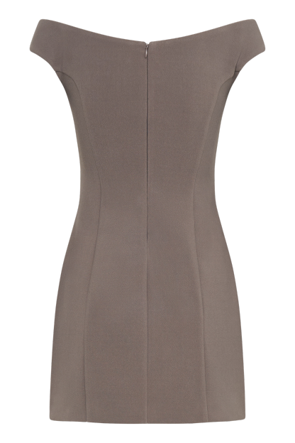 Cassidy Crepe Off Shoulder Mini Dress - Smoke-My Chic Way.All Rights Reserved