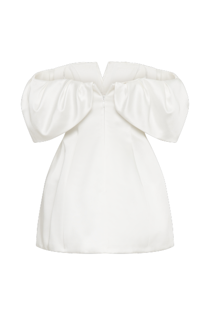 Portia Off Shoulder Satin Corset Dress - White-My Chic Way.All Rights Reserved
