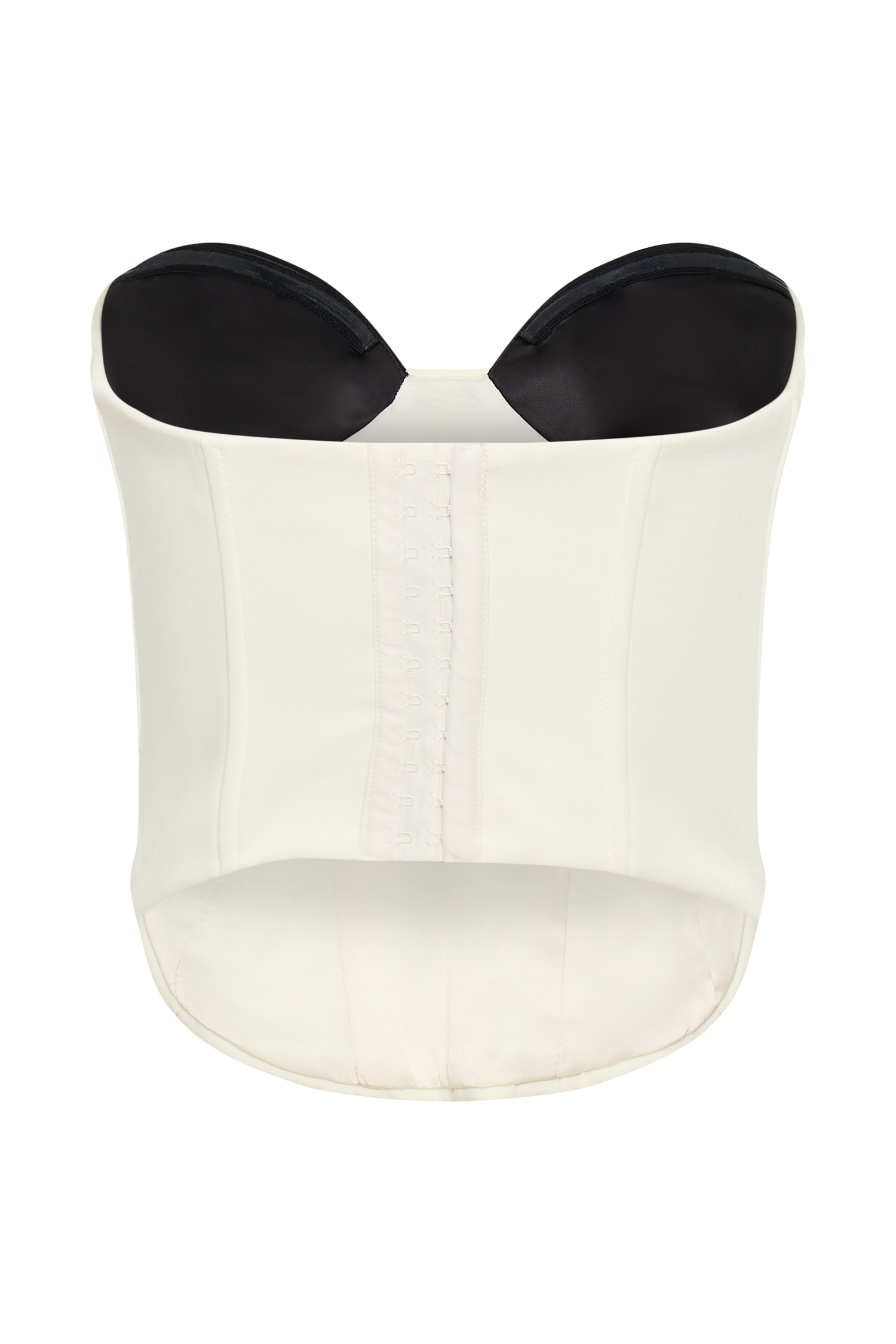 Oceane Contrast Suiting Strapless Corset - White-My Chic Way.All Rights Reserved