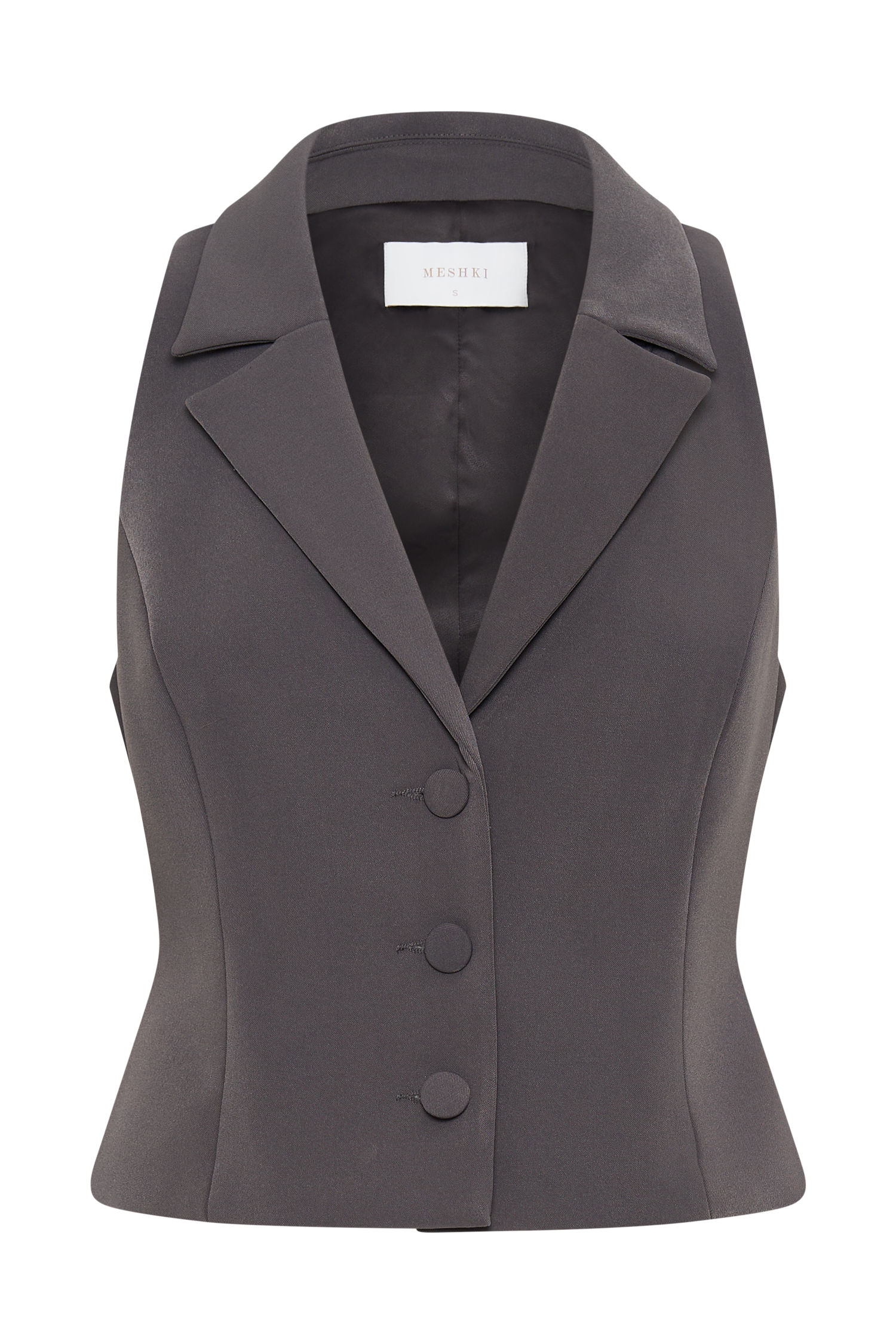 Mura Suiting Vest - Charcoal-My Chic Way.All Rights Reserved
