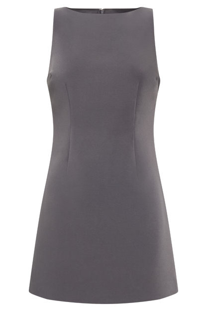 Angela Suiting Mini Dress - Charcoal-My Chic Way.All Rights Reserved