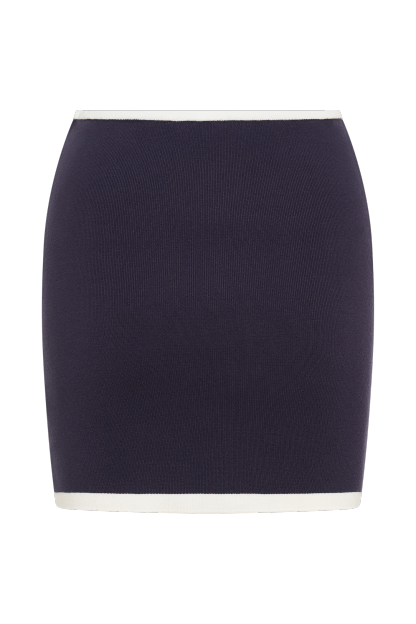 Becky Contrast Knit Mini Skirt - Navy & Ivory-My Chic Way.All Rights Reserved