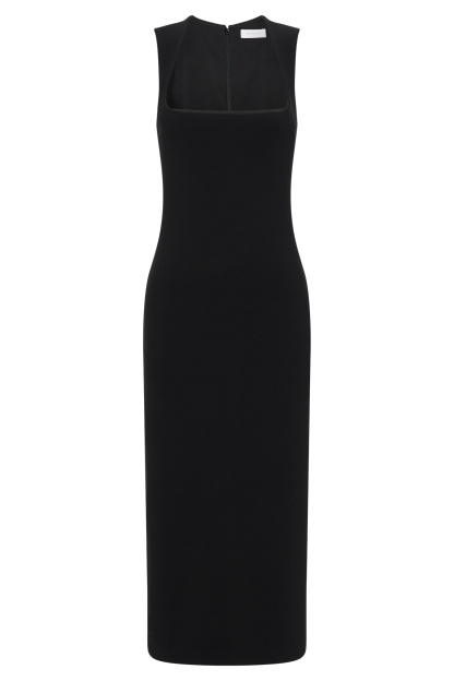 Frida Crepe Midi Dress - Black-My Chic Way.All Rights Reserved