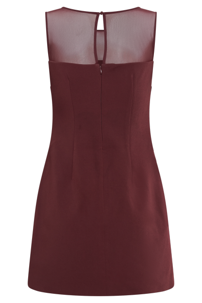 Posie Suiting Belted Mini Dress - Mahogany-My Chic Way.All Rights Reserved