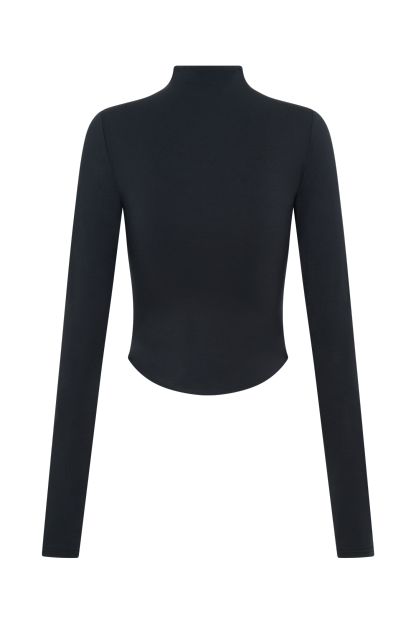 Ember Modal Long Sleeve High Neck Top - Black-My Chic Way.All Rights Reserved
