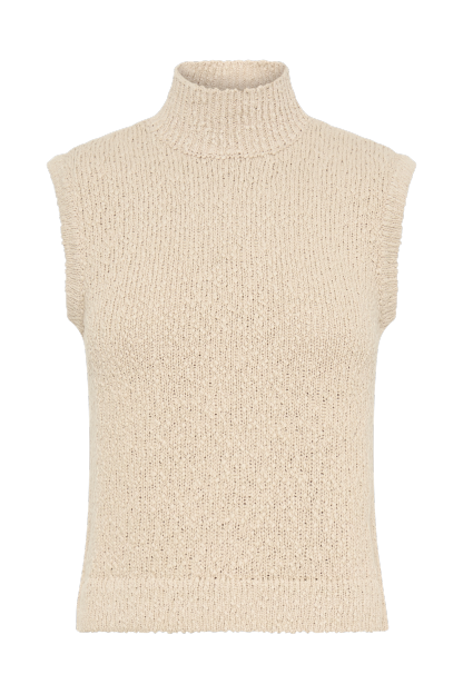 Azalea Sleeveless Knit Top - Wheat-My Chic Way.All Rights Reserved