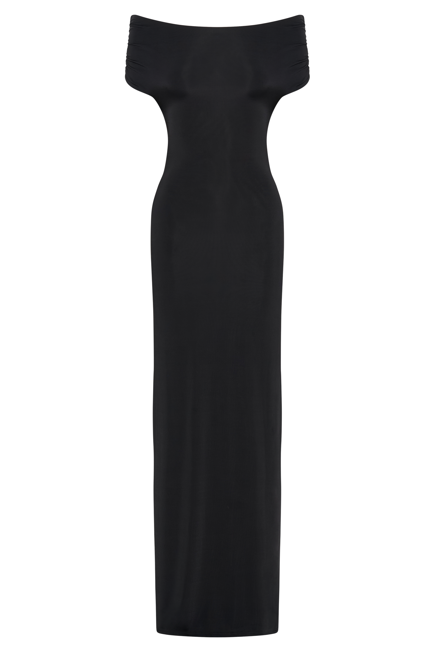 Imogen Off Shoulder Slinky Maxi Dress - Black-My Chic Way.All Rights Reserved