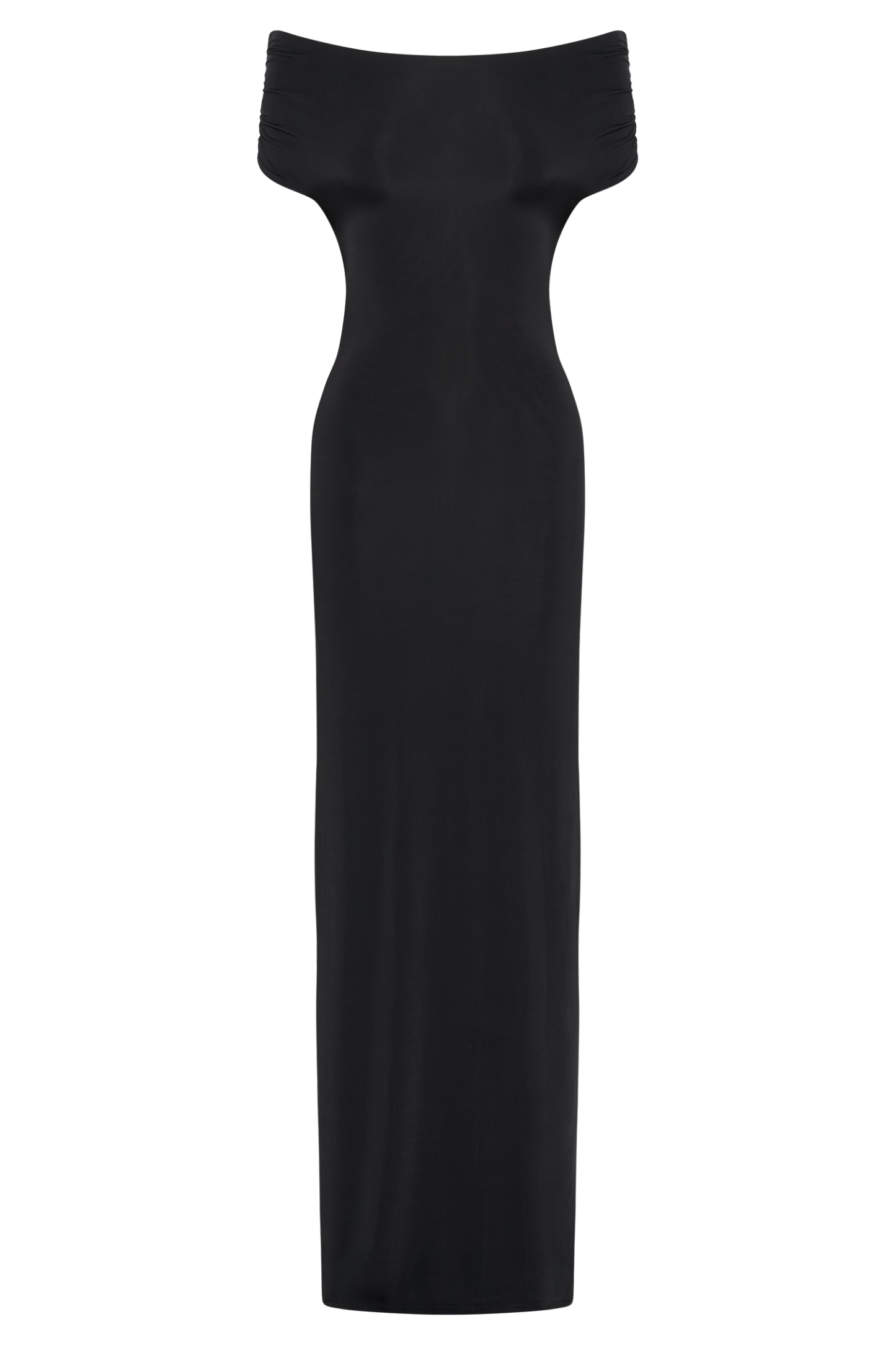 Imogen Off Shoulder Slinky Maxi Dress - Black-My Chic Way.All Rights Reserved