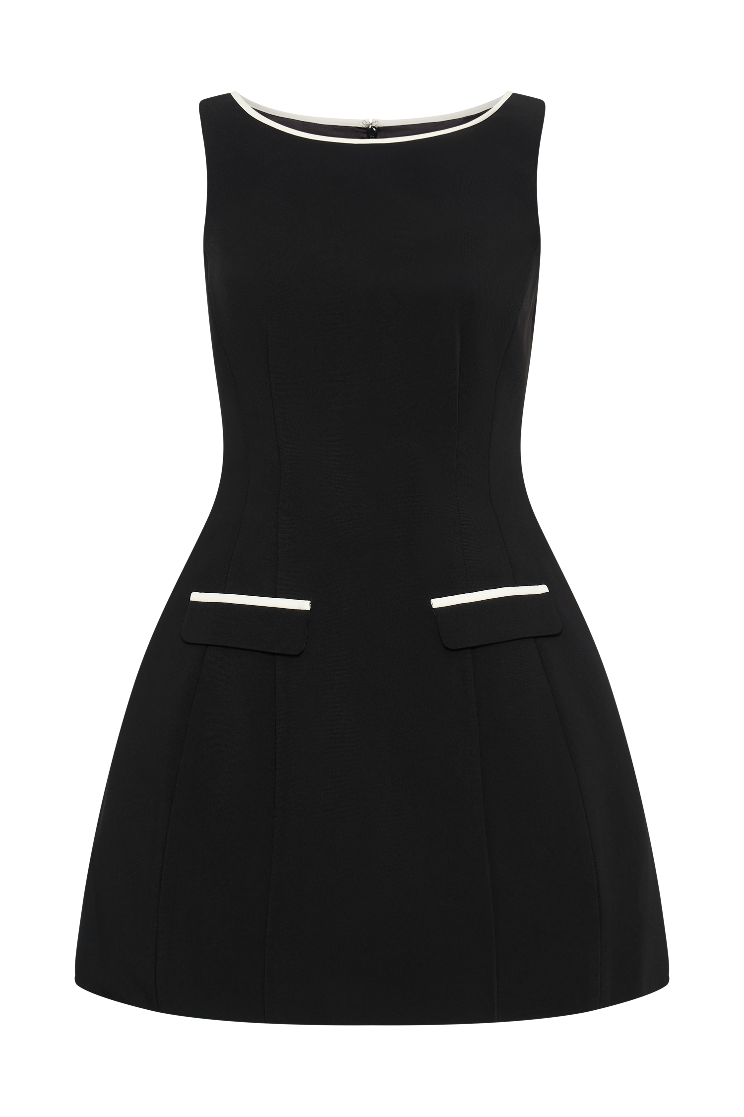 Evanna Sleeveless Contrast Suiting Mini Dress - Black-My Chic Way.All Rights Reserved