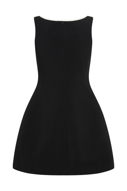 Evanna Sleeveless Contrast Suiting Mini Dress - Black-My Chic Way.All Rights Reserved