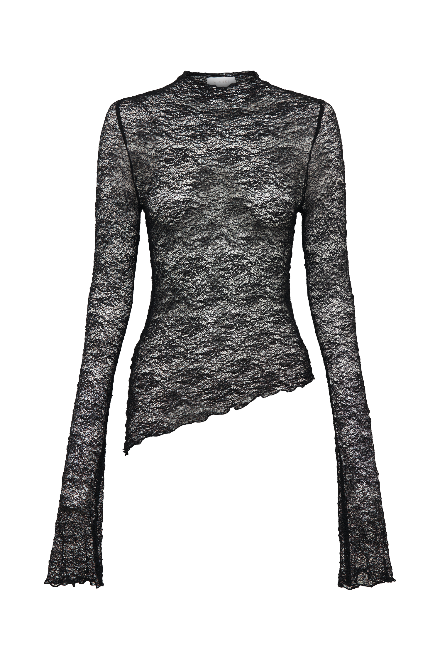 Riley Sheer Lace Long Sleeve Top - Black-My Chic Way.All Rights Reserved