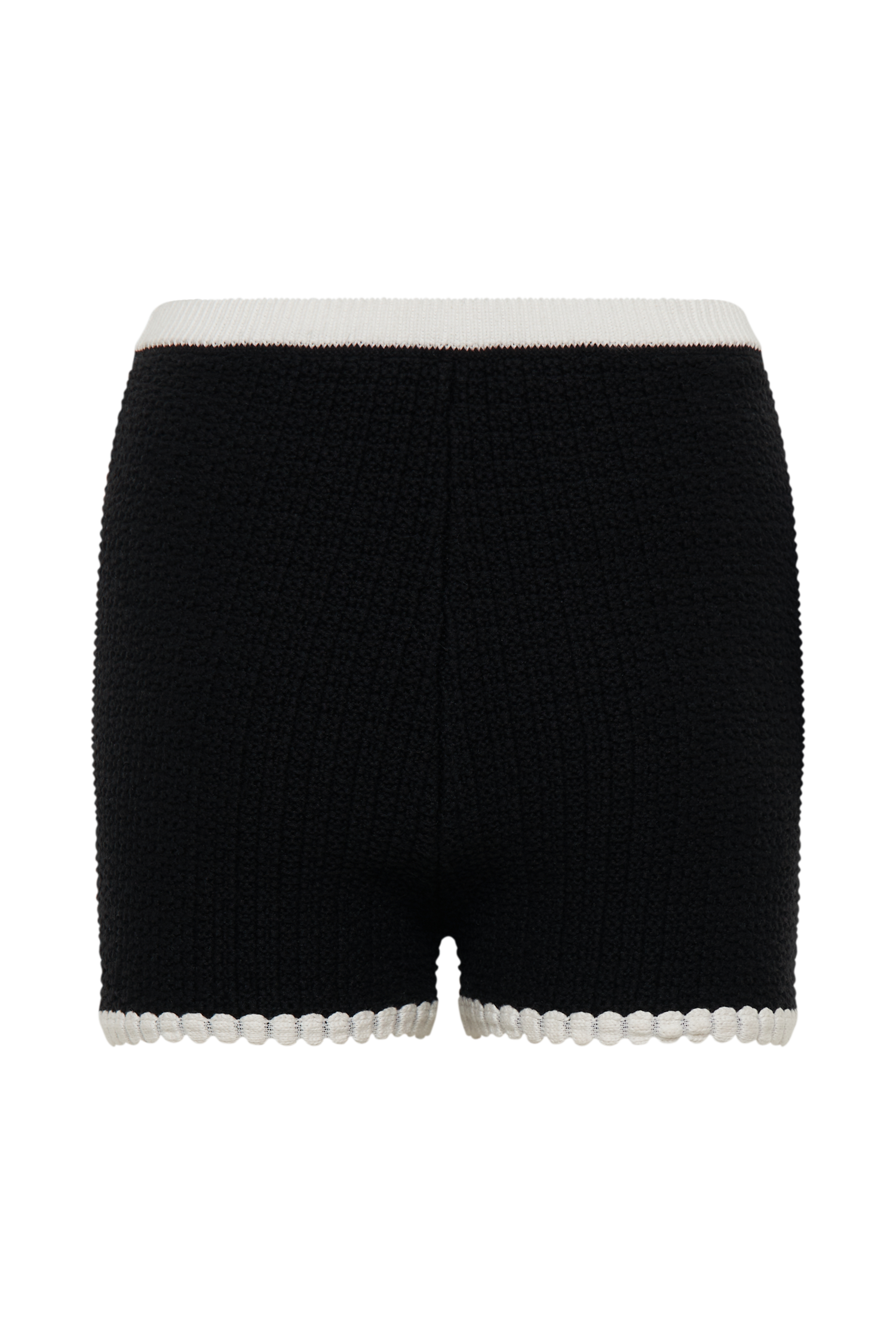 Saffron Contrast Knit Shorts - Black/White-My Chic Way.All Rights Reserved