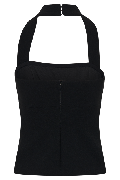 Amelita Suiting Halter Top - Black-My Chic Way.All Rights Reserved