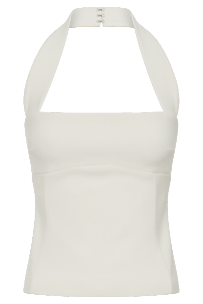 Amelita Suiting Halter Top - Ivory-My Chic Way.All Rights Reserved