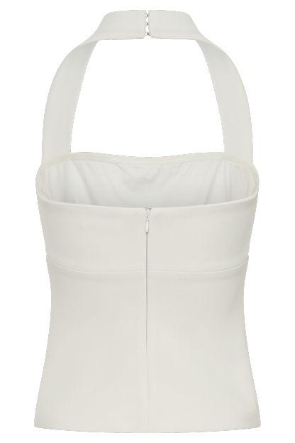 Amelita Suiting Halter Top - Ivory-My Chic Way.All Rights Reserved