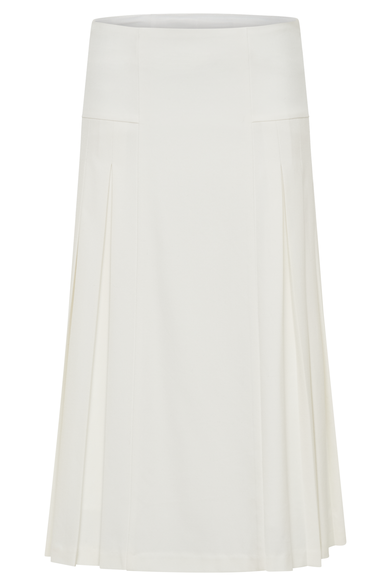 Brigette Pleated Midi Skirt - Ivory-My Chic Way.All Rights Reserved