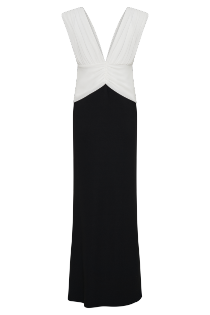 Monique Contrast Maxi Dress - Black-My Chic Way.All Rights Reserved