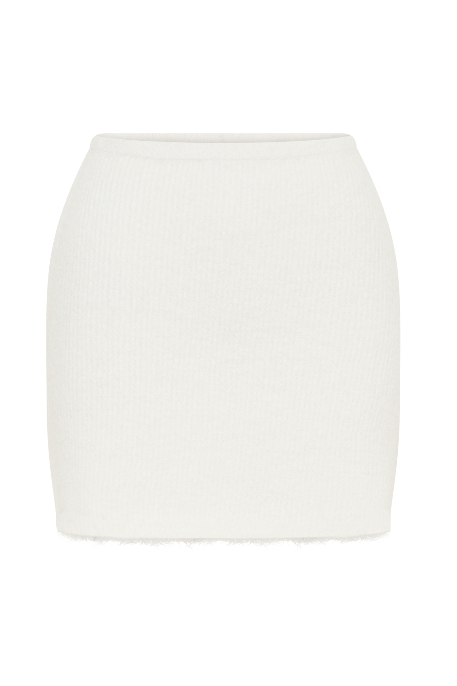 Baxter Fluffy Knit Mini Skirt - Ivory-My Chic Way.All Rights Reserved