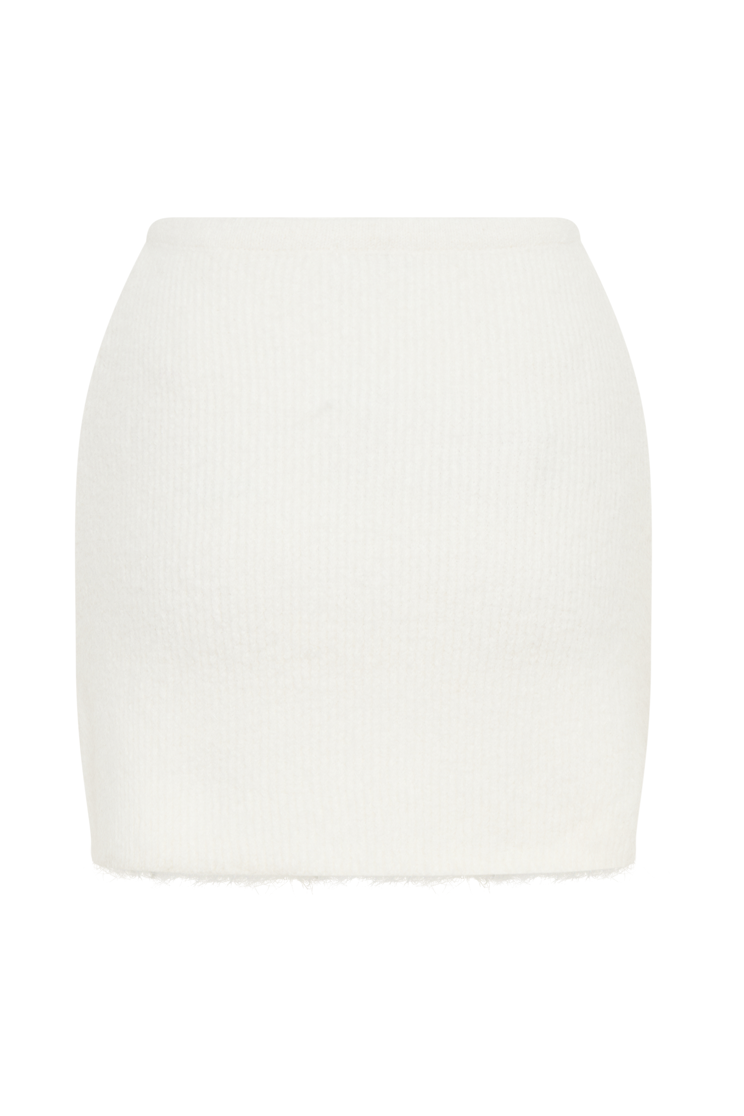 Baxter Fluffy Knit Mini Skirt - Ivory-My Chic Way.All Rights Reserved