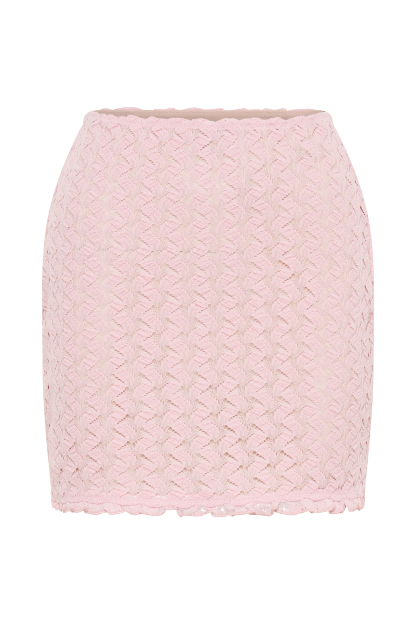 Morgan Mesh And Lace Mini Skirt - Powder Pink-My Chic Way.All Rights Reserved