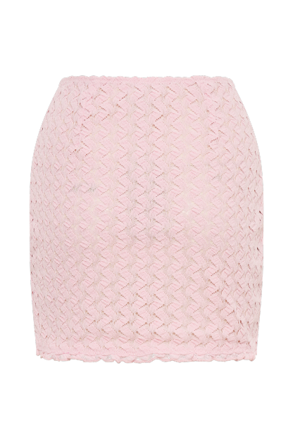 Morgan Mesh And Lace Mini Skirt - Powder Pink-My Chic Way.All Rights Reserved