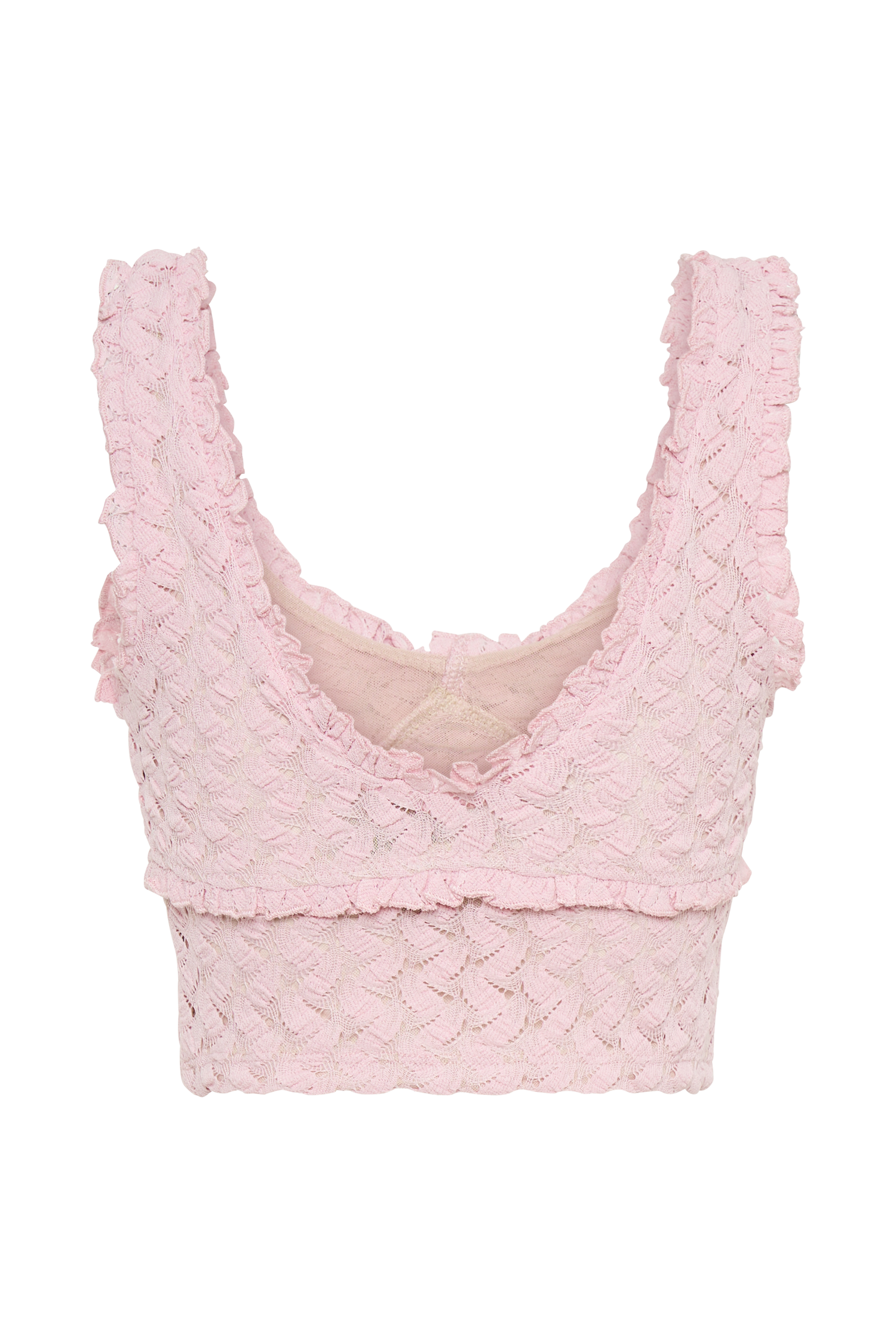Morgan Mesh And Lace Sleeveless Top - Powder Pink-My Chic Way.All Rights Reserved