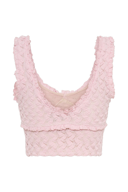 Morgan Mesh And Lace Sleeveless Top - Powder Pink-My Chic Way.All Rights Reserved