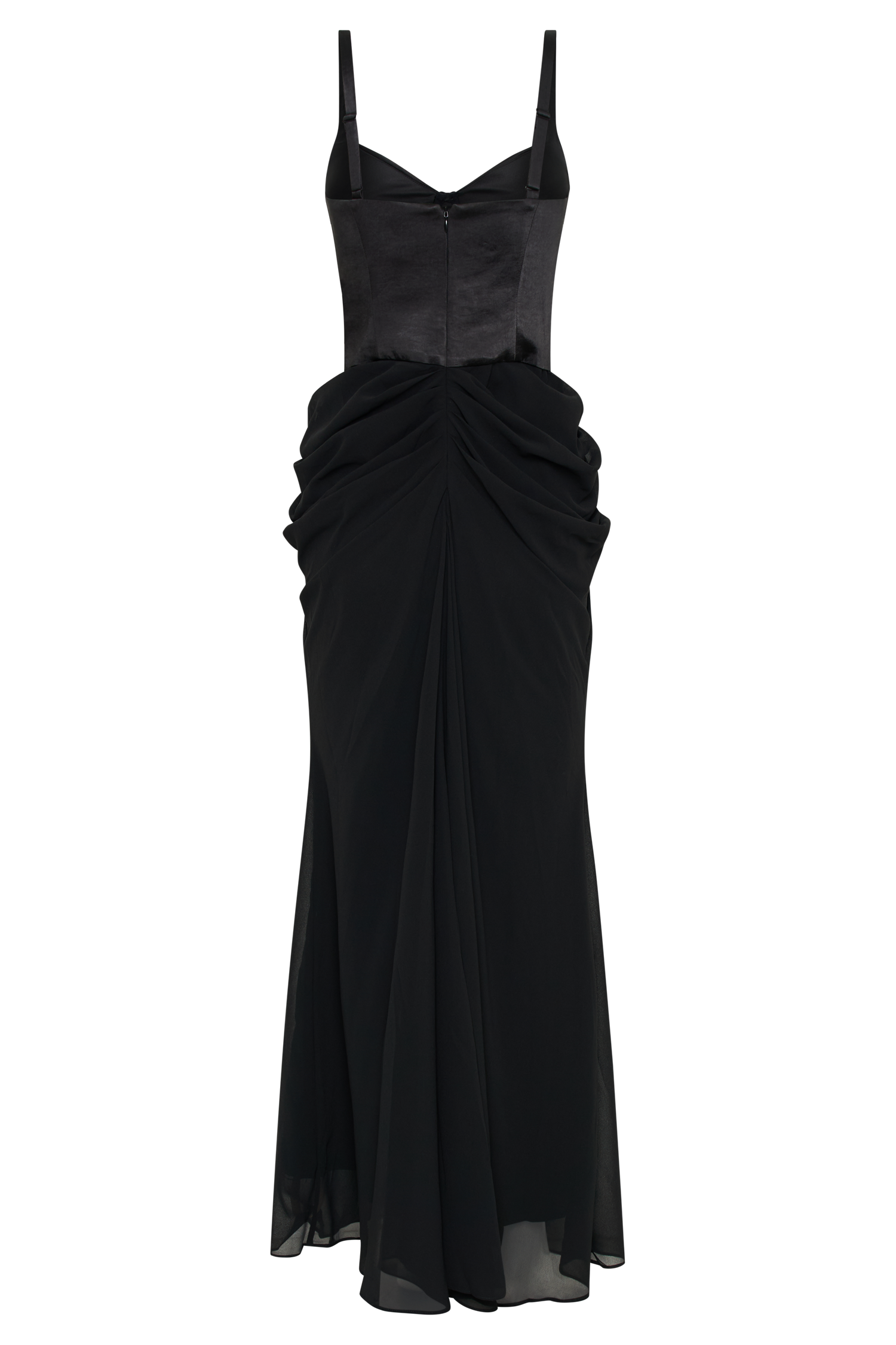 Leila Satin Corset Maxi Dress - Black-My Chic Way.All Rights Reserved