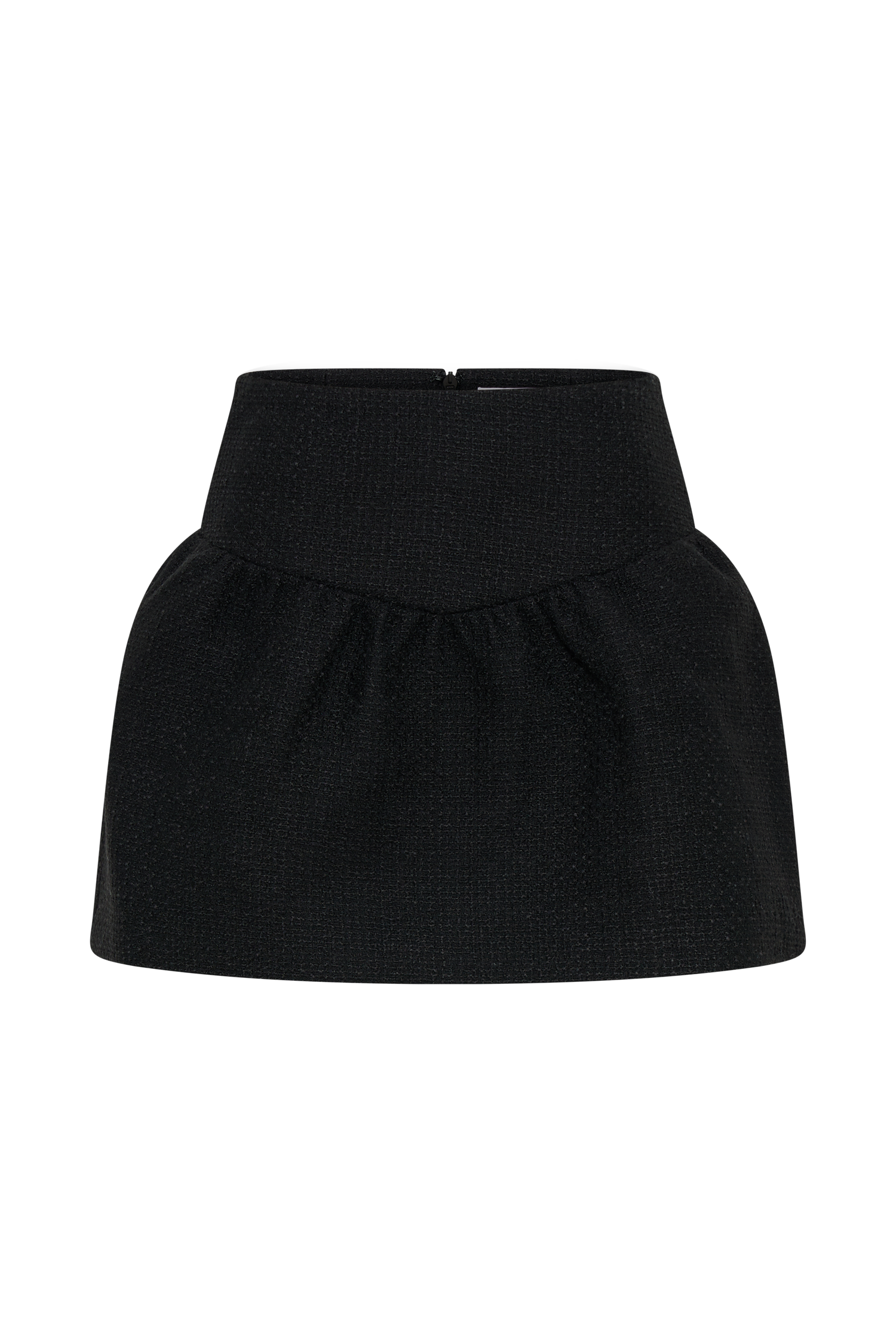 Cyrus Gathered Boucle Mini Skirt - Black-My Chic Way.All Rights Reserved