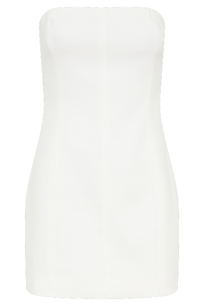 Maci Crepe Mini Dress - White-My Chic Way.All Rights Reserved